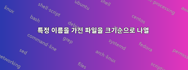 특정 이름을 가진 파일을 크기순으로 나열