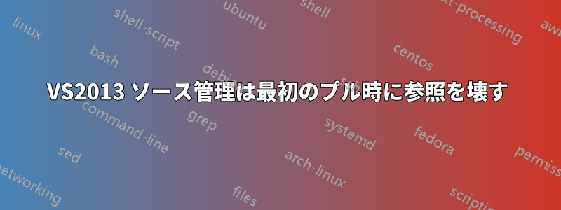 VS2013 ソース管理は最初のプル時に参照を壊す