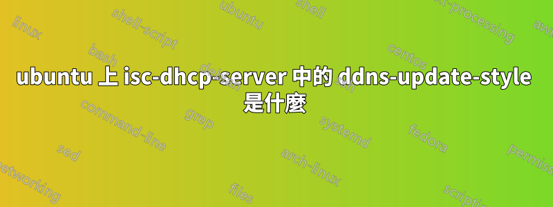 ubuntu 上 isc-dhcp-server 中的 ddns-update-style 是什麼