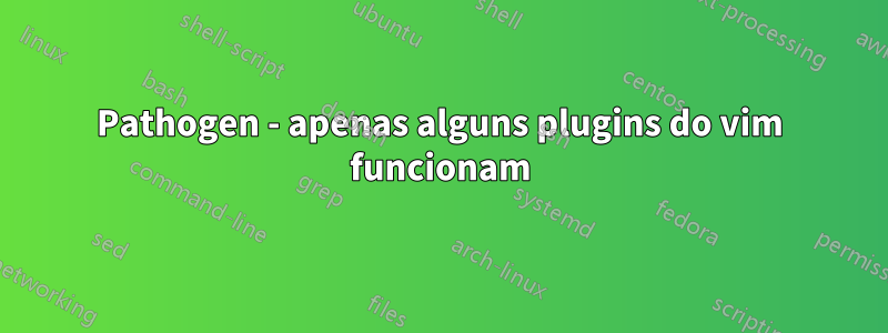 Pathogen - apenas alguns plugins do vim funcionam