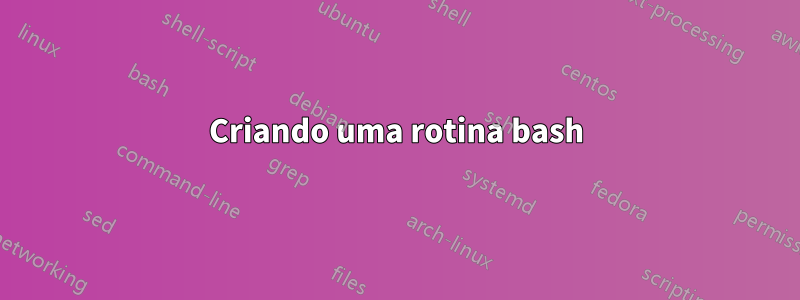 Criando uma rotina bash