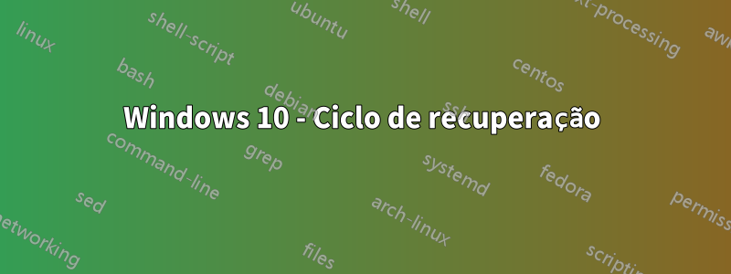 Windows 10 - Ciclo de recuperação