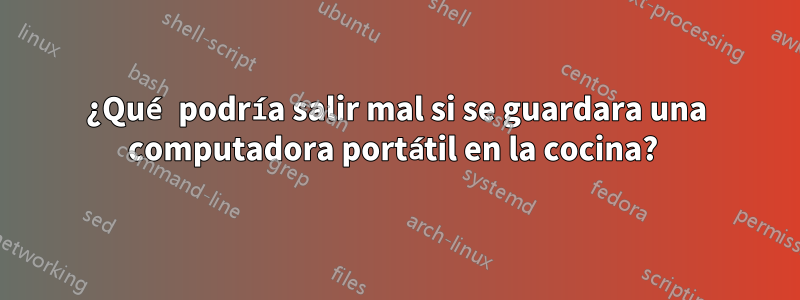 ¿Qué podría salir mal si se guardara una computadora portátil en la cocina? 