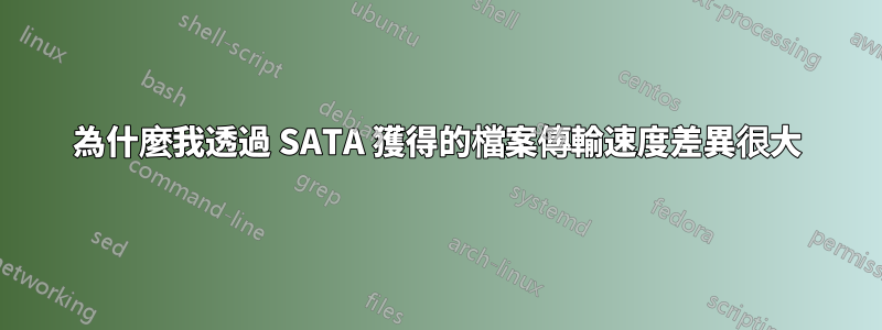 為什麼我透過 SATA 獲得的檔案傳輸速度差異很大