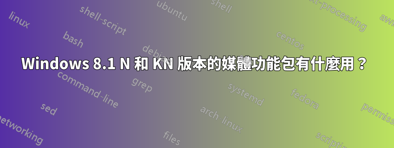 Windows 8.1 N 和 KN 版本的媒體功能包有什麼用？