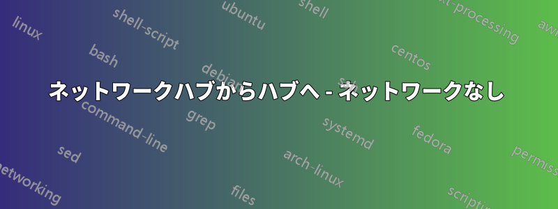 ネットワークハブからハブへ - ネットワークなし