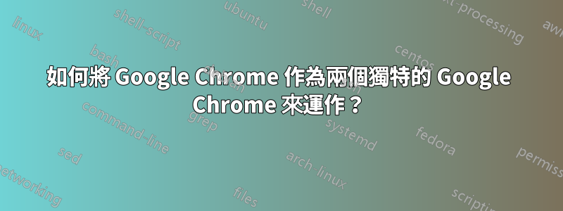 如何將 Google Chrome 作為兩個獨特的 Google Chrome 來運作？