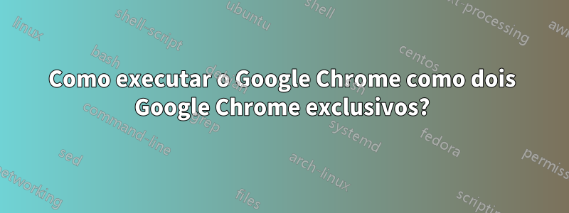 Como executar o Google Chrome como dois Google Chrome exclusivos?