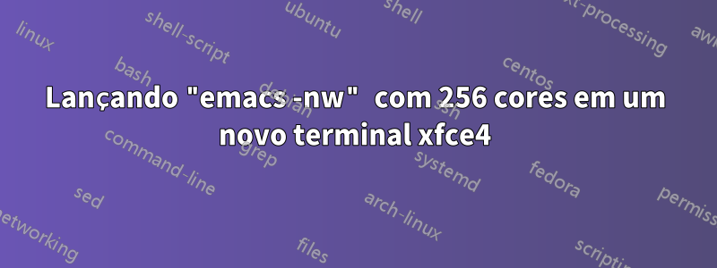 Lançando "emacs -nw" com 256 cores em um novo terminal xfce4