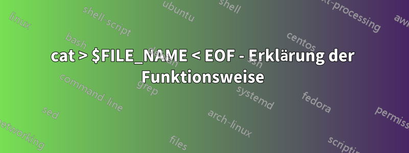 cat > $FILE_NAME < EOF - Erklärung der Funktionsweise