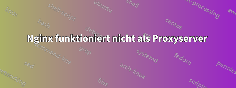 Nginx funktioniert nicht als Proxyserver