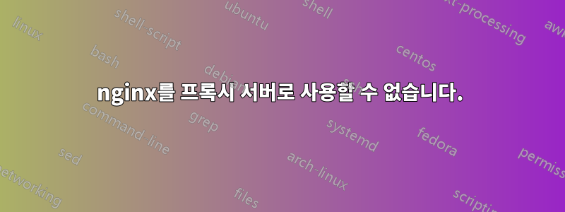 nginx를 프록시 서버로 사용할 수 없습니다.