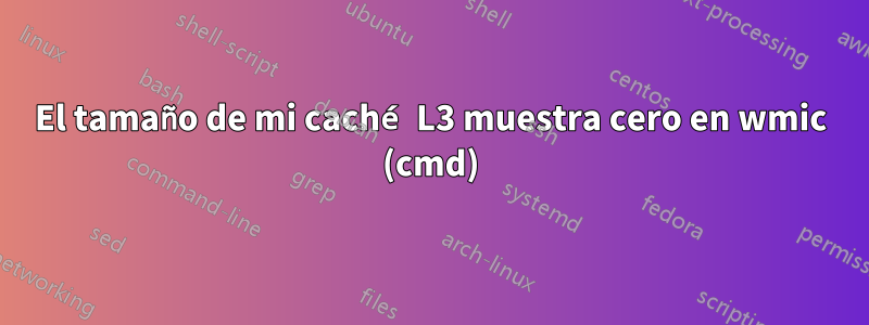 El tamaño de mi caché L3 muestra cero en wmic (cmd)