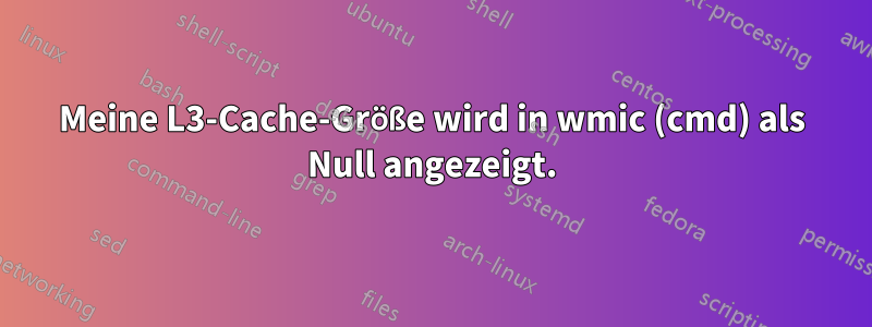 Meine L3-Cache-Größe wird in wmic (cmd) als Null angezeigt.