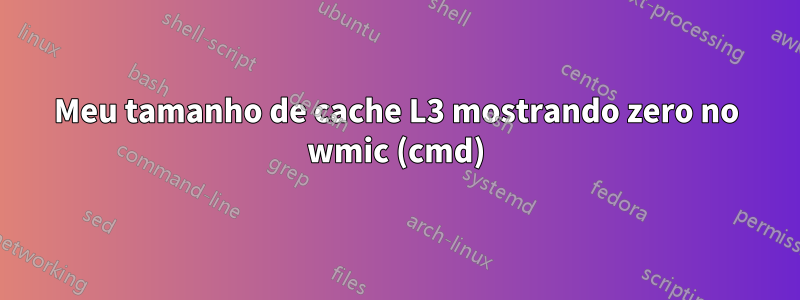 Meu tamanho de cache L3 mostrando zero no wmic (cmd)