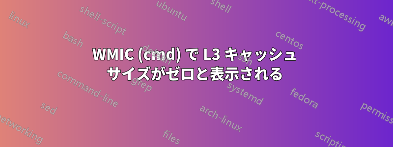 WMIC (cmd) で L3 キャッシュ サイズがゼロと表示される