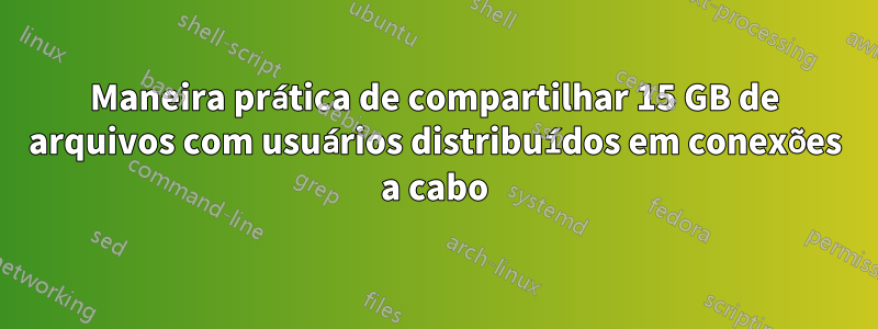 Maneira prática de compartilhar 15 GB de arquivos com usuários distribuídos em conexões a cabo