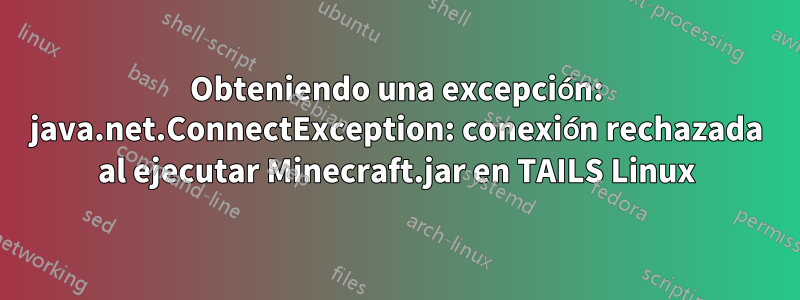 Obteniendo una excepción: java.net.ConnectException: conexión rechazada al ejecutar Minecraft.jar en TAILS Linux