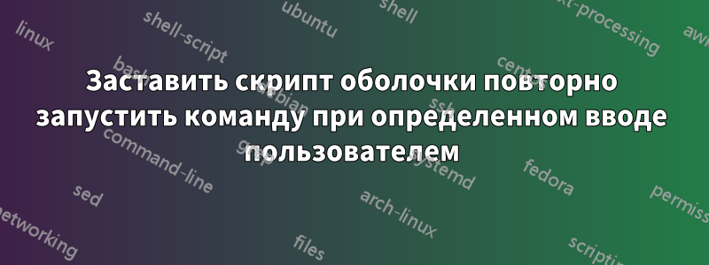 Заставить скрипт оболочки повторно запустить команду при определенном вводе пользователем