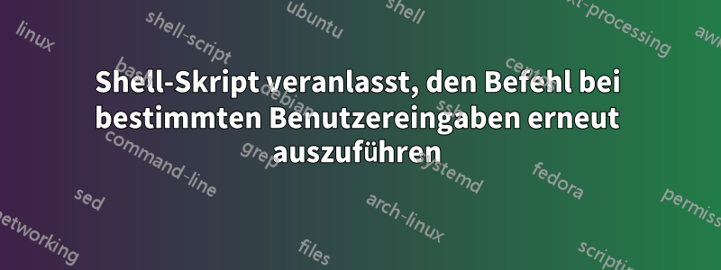 Shell-Skript veranlasst, den Befehl bei bestimmten Benutzereingaben erneut auszuführen