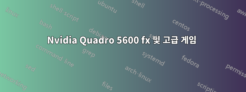 Nvidia Quadro 5600 fx 및 고급 게임