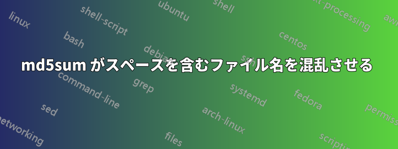 md5sum がスペースを含むファイル名を混乱させる