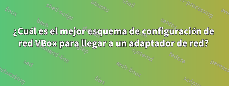 ¿Cuál es el mejor esquema de configuración de red VBox para llegar a un adaptador de red?