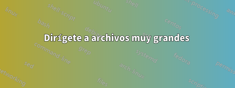 Dirígete a archivos muy grandes