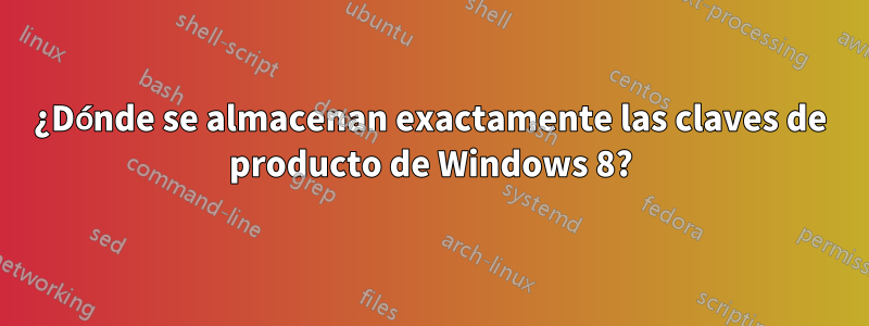 ¿Dónde se almacenan exactamente las claves de producto de Windows 8?