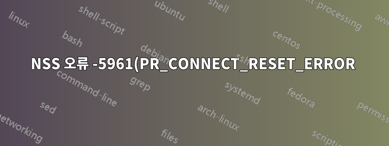 NSS 오류 -5961(PR_CONNECT_RESET_ERROR)이란 무엇입니까?