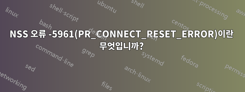 NSS 오류 -5961(PR_CONNECT_RESET_ERROR)이란 무엇입니까?