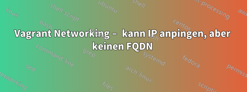 Vagrant Networking – kann IP anpingen, aber keinen FQDN