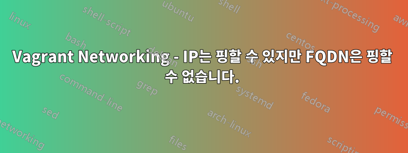 Vagrant Networking - IP는 핑할 수 있지만 FQDN은 핑할 수 없습니다.