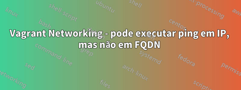 Vagrant Networking - pode executar ping em IP, mas não em FQDN