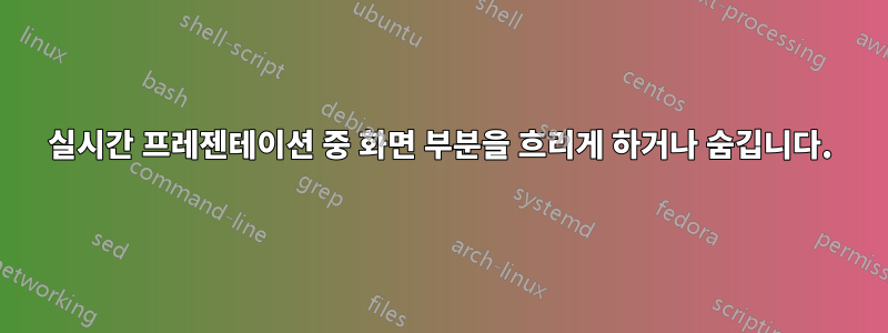 실시간 프레젠테이션 중 화면 부분을 흐리게 하거나 숨깁니다.