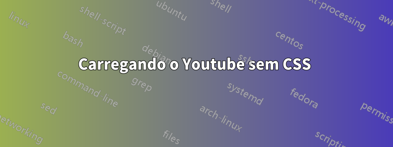 Carregando o Youtube sem CSS