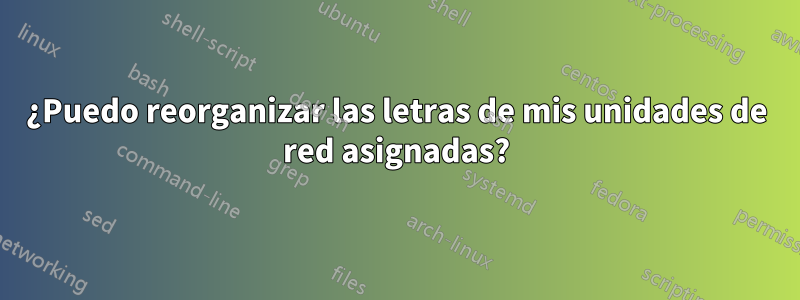 ¿Puedo reorganizar las letras de mis unidades de red asignadas?