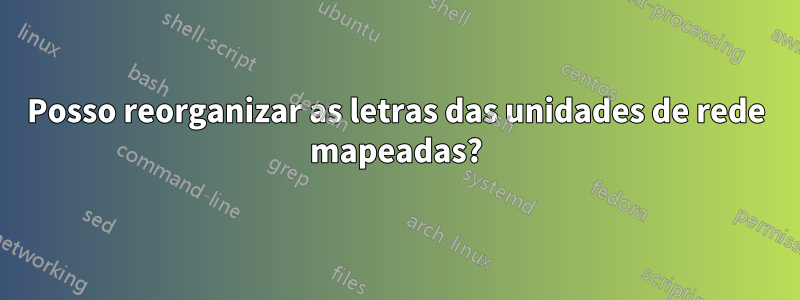 Posso reorganizar as letras das unidades de rede mapeadas?