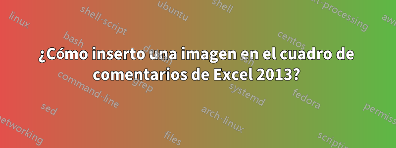 ¿Cómo inserto una imagen en el cuadro de comentarios de Excel 2013?