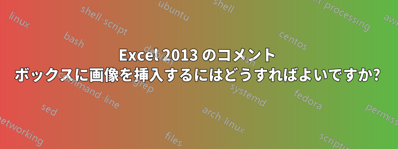 Excel 2013 のコメント ボックスに画像を挿入するにはどうすればよいですか?