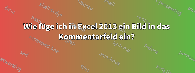 Wie füge ich in Excel 2013 ein Bild in das Kommentarfeld ein?