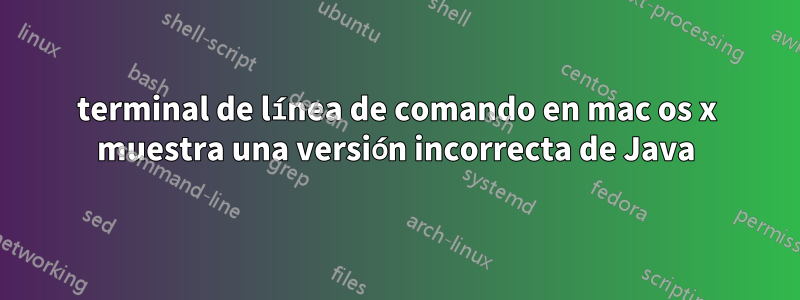 terminal de línea de comando en mac os x muestra una versión incorrecta de Java