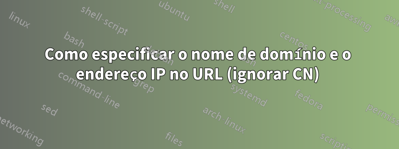 Como especificar o nome de domínio e o endereço IP no URL (ignorar CN)