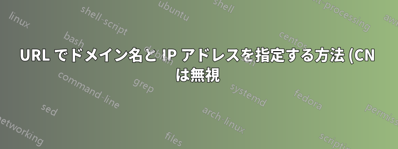 URL でドメイン名と IP アドレスを指定する方法 (CN は無視)