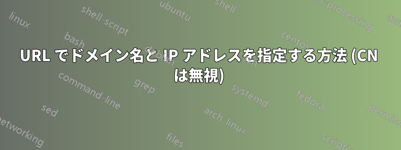 URL でドメイン名と IP アドレスを指定する方法 (CN は無視)