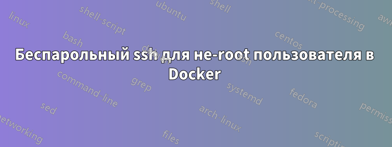 Беспарольный ssh ​​для не-root пользователя в Docker