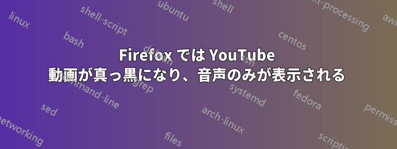 Firefox では YouTube 動画が真っ黒になり、音声のみが表示される