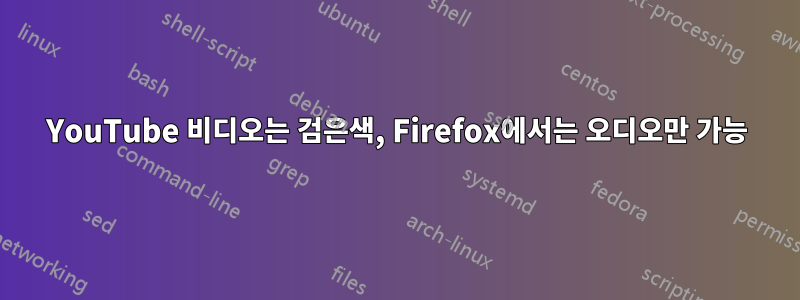 YouTube 비디오는 검은색, Firefox에서는 오디오만 가능