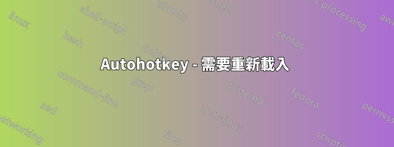 Autohotkey - 需要重新載入