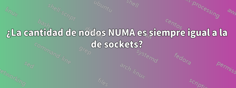 ¿La cantidad de nodos NUMA es siempre igual a la de sockets?